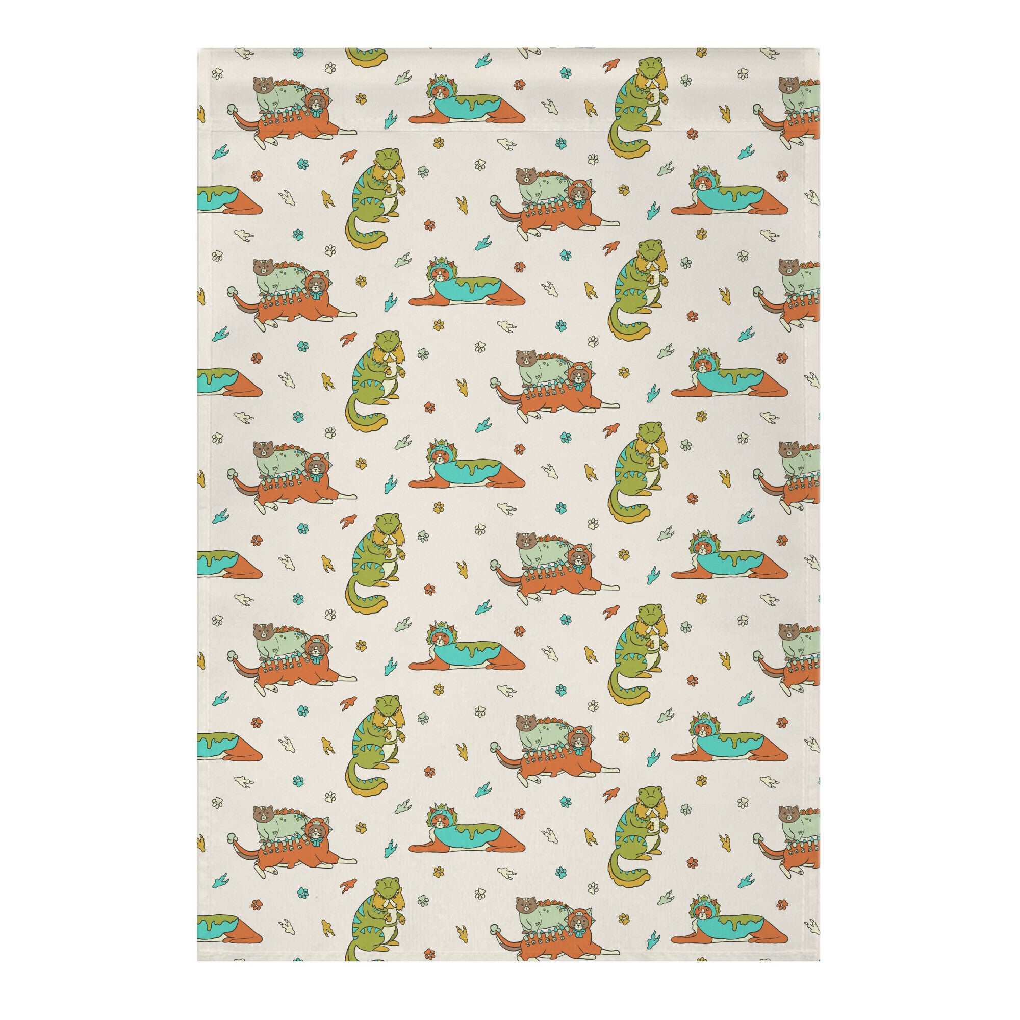 Cats Wearing Dinosaur Costumes Garden Flag